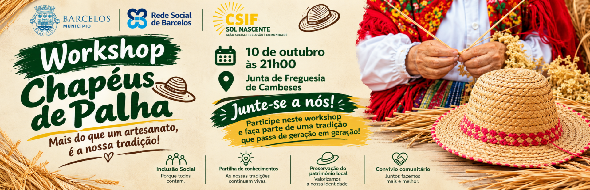 Workshop - Chap&eacute;us de Palha